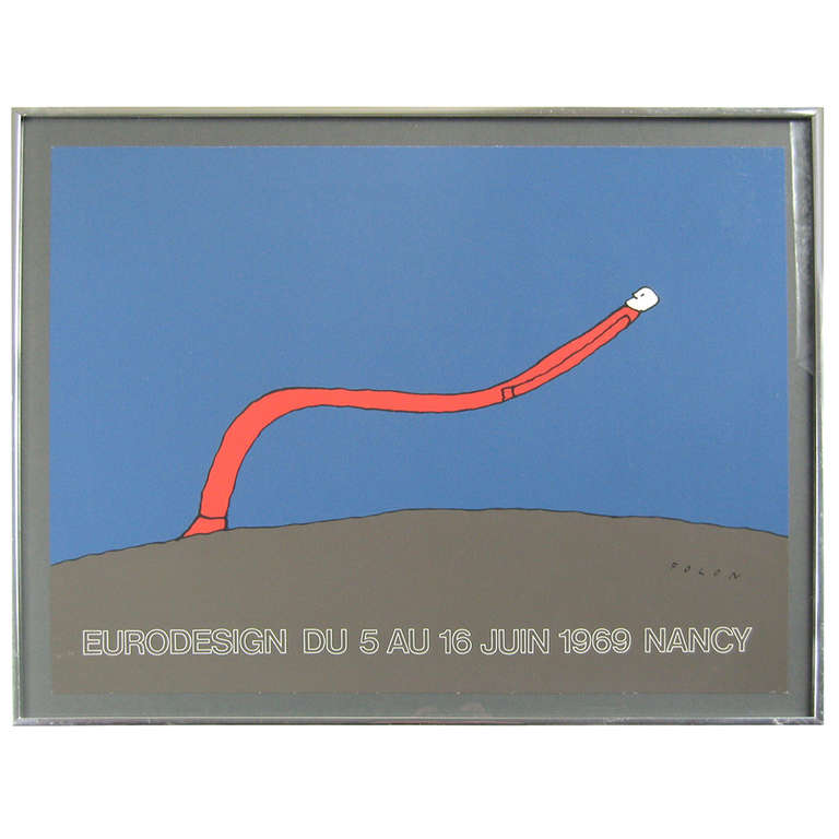 1969 Jean-Michel Folon Pop Artist “Nancy” Serigraph