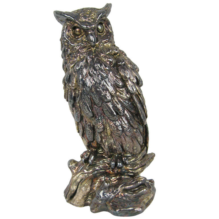 Highly Detailed Sterling Silver Owl