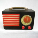 1940’s Emerson Blue, White and Red Patriot Catalin / Bakelite Tube Radio