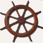 Late 19th C. Ships Wheel Hard Wood And Iron