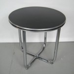 Streamline Art Deco Wolfgang Hoffman Art Deco Chrome & Black Side Table