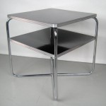 Streamline Art Deco Wolfgang Hoffman Table by Royal Chrome Black X Base