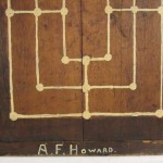 Primitive American Fox and Geese Gameboard 1880s Signed