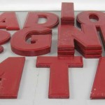 Vintage 1930’s Metal Red Letters Signage