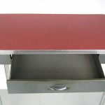 1930s Royal Chrome Red Metal Industrial Desk