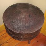 Early 1800s Primitive Round Butcher Block Table Farm House Chic